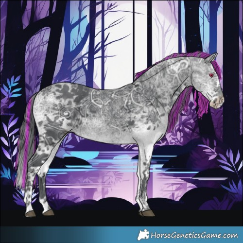 Horse Color:Painted White Spotted Black Chinchilla Ice Splash 
