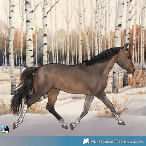 Horse Color:Brown Dun Tobiano 