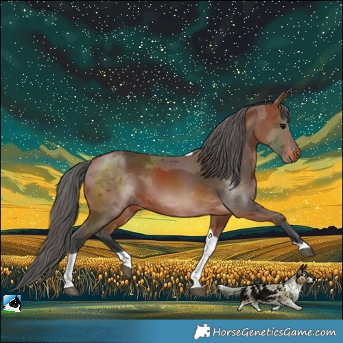 Horse Color:Bay Merle Tobiano 