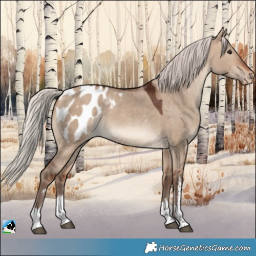 Horse Color:White Spotted Silver Bay Dun Appaloosa Rabicano 