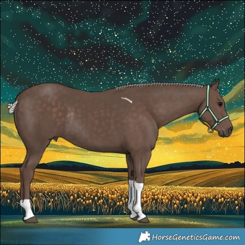 Horse Color:Silver Black Tobiano Rabicano 