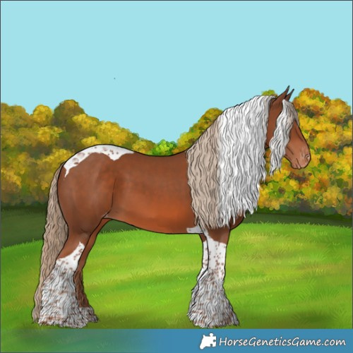 Horse Color:Chestnut Tobiano Varnish 