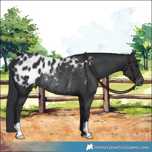 Horse Color:Black Appaloosa Rabicano