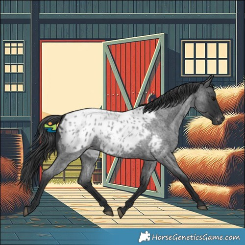 Horse Color:Blue Roan Near Leopard 