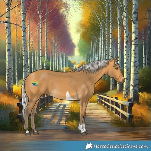Horse Color:Silver Buckskin Tobiano 
