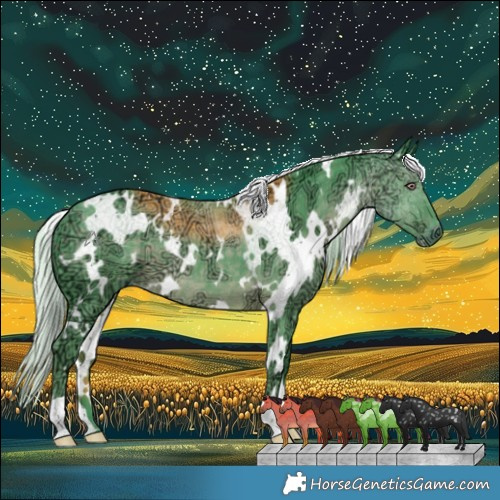 Horse Color:Watercolor White Spotted Chocolate Silver Black Chinchilla Ice 