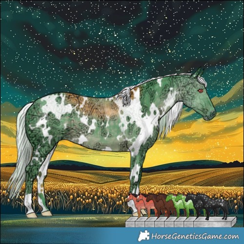 Horse Color:Watercolor White Spotted Chocolate Silver Black Chinchilla Ice 