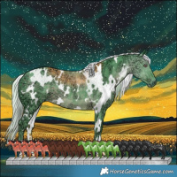 Horse Color:Watercolor White Spotted Chocolate Silver Black Chinchilla Ice 