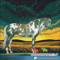 Horse Color:Watercolor White Spotted Chocolate Silver Black Chinchilla Ice