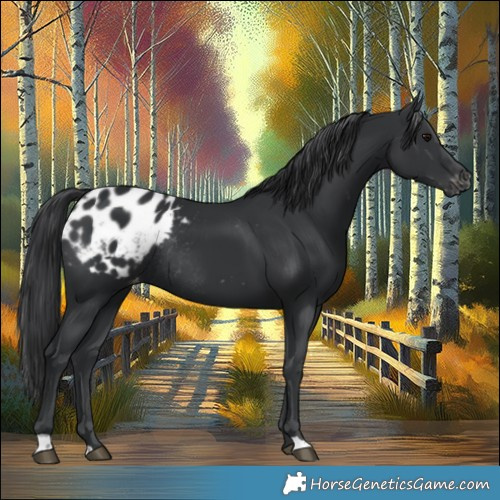 Horse Color:Black Appaloosa Rabicano 