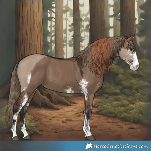 Horse Color:Liver Red Dun Sabino Rabicano  and Liver Red Dun Sabino Rabicano 