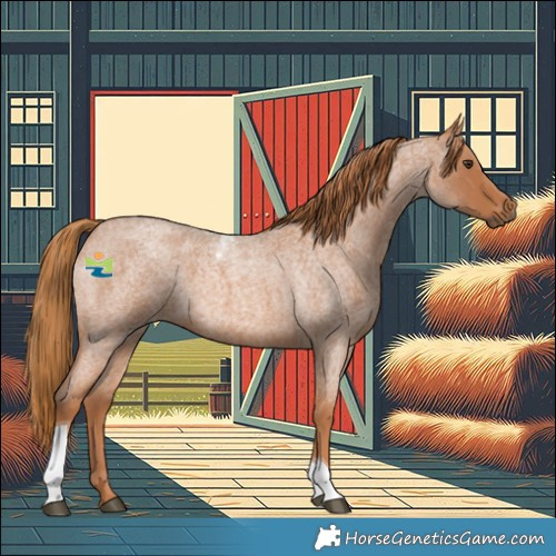 Horse Color:Red Roan Tobiano 