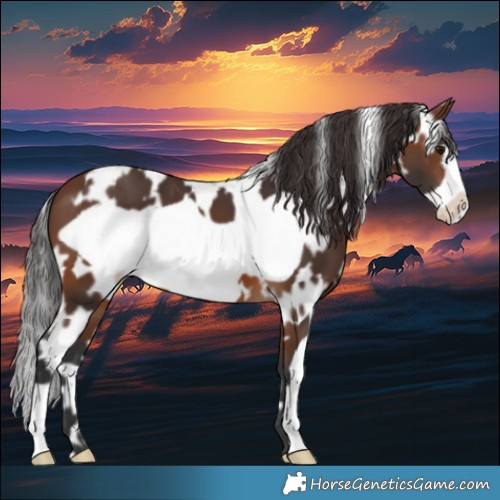 Horse Color:White Spotted Brown Frame 