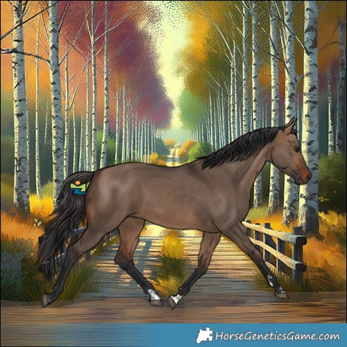 Horse Color:Bay Dun Rabicano 