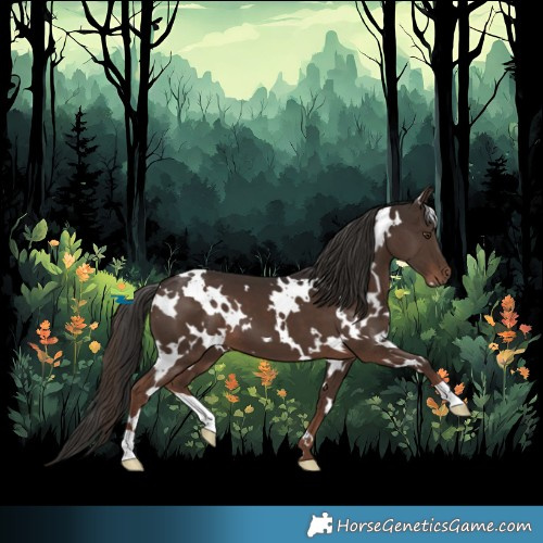 Horse Color:White Spotted Liver Chestnut 
