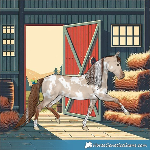 Horse Color:White Spotted Red Dun 