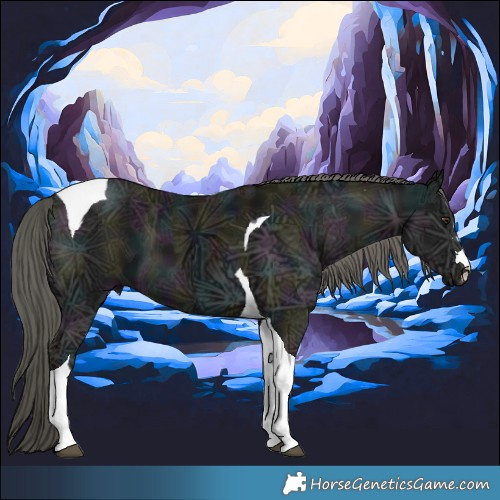 Horse Color:Midnight Liver Chestnut Ice Mushroom Tobiano 