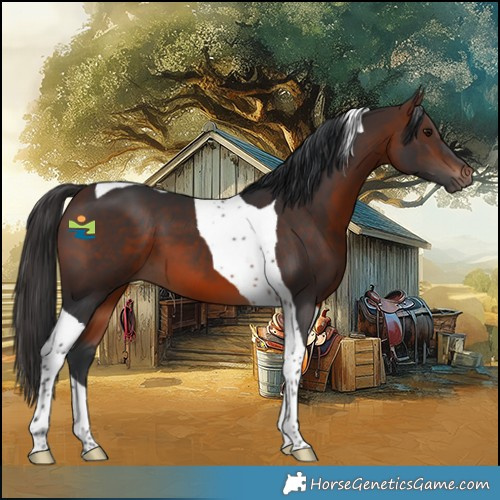 Horse Color:Brown Tobiano 