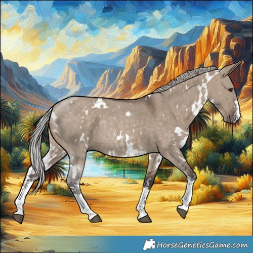 Horse Color:White Spotted Silver Brown Dun Sabino Rabicano 