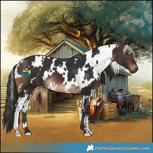 Horse Color:White Spotted Brown 