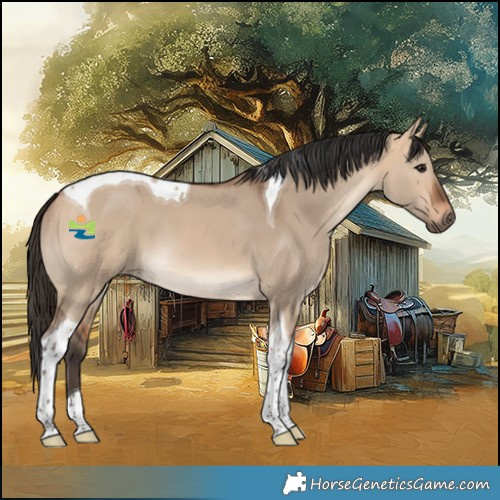 Horse Color:Bay Dun Tobiano 