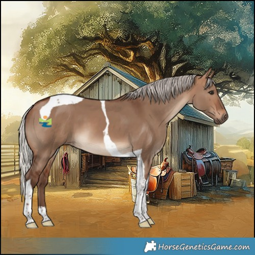 Horse Color:Silver Bay Dun Tobiano 