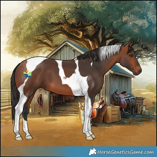 Horse Color:Bay Tobiano 