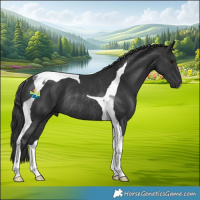 Horse Color:Black Tobiano Rabicano
