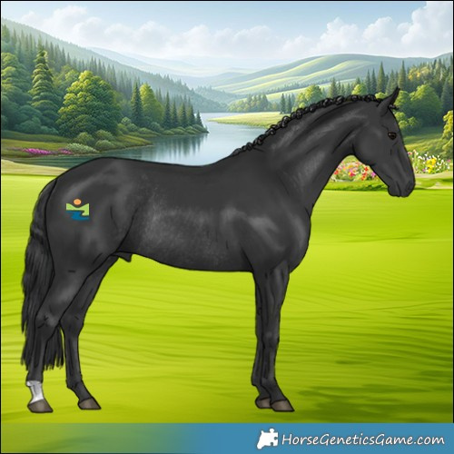 Horse Color:Black Rabicano 