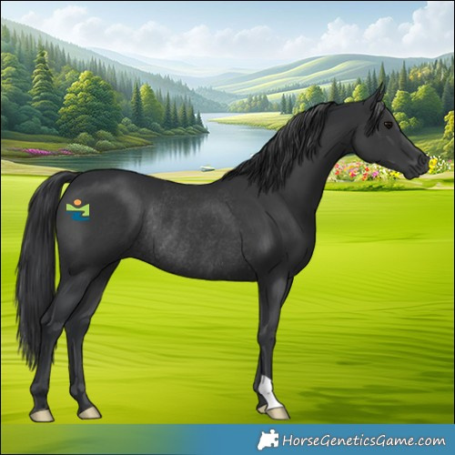 Horse Color:Black Rabicano 