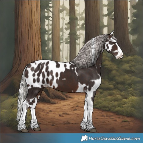 Horse Color:Silver Brown Splash Tobiano Skewed Appaloosa 