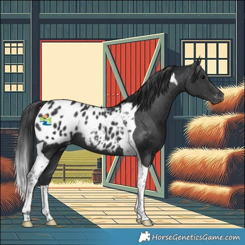 Horse Color:Black Tobiano Appaloosa Rabicano 