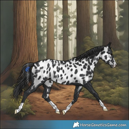 Horse Color:Black Near Leopard