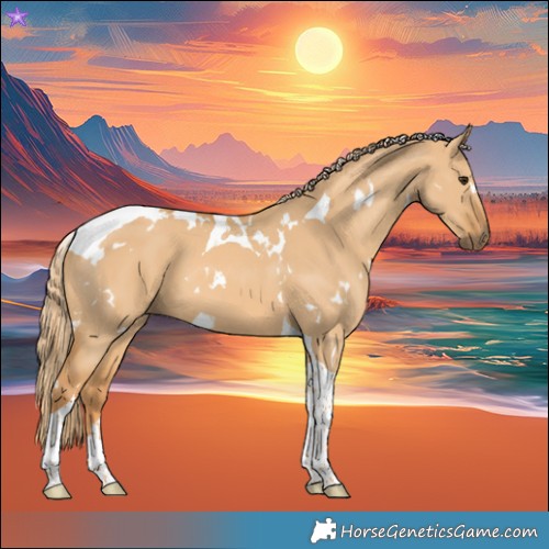 Horse Color:White Spotted Red Dun Tobiano 