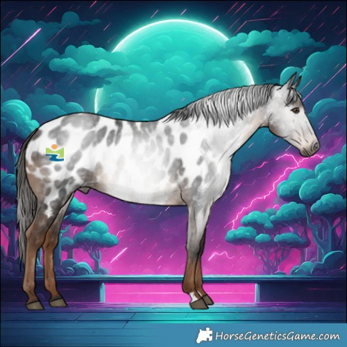 Horse Color:Gray Liver Chestnut Near Leopard 
