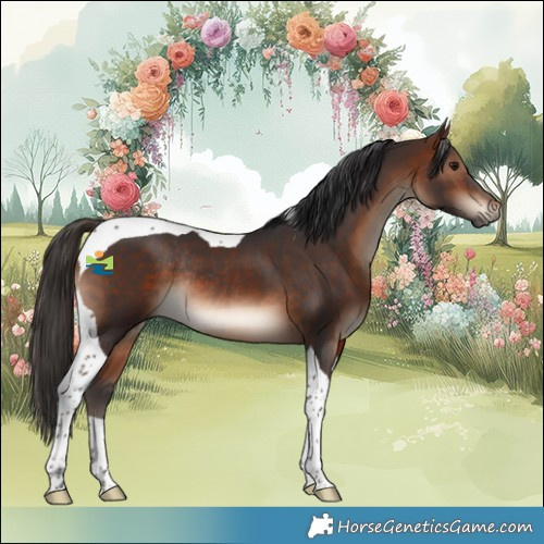 Horse Color:Brown Tobiano Rabicano 