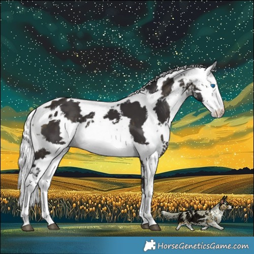 Horse Color:White Spotted Buckskin Harlequin Merle Rabicano