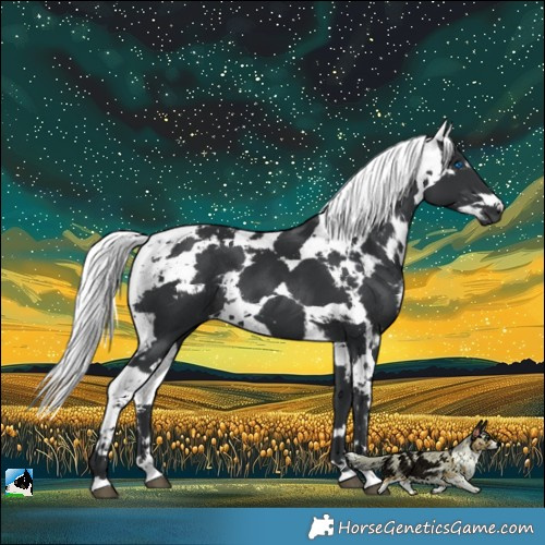 Horse Color:Black Harlequin Merle Rabicano 