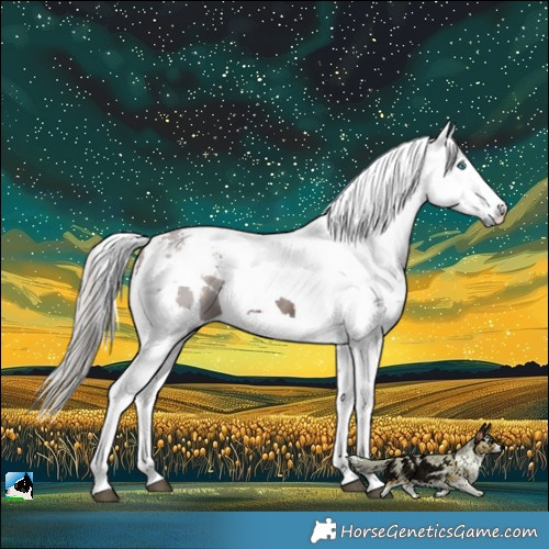 Horse Color:Silver Brown Harlequin Merle Rabicano 