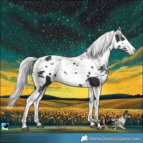 Horse Color:White Spotted Brown Harlequin Merle