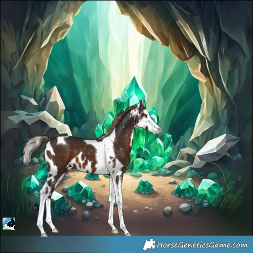 Horse Color:Liver Chestnut Splash Tobiano Skewed Appaloosa 