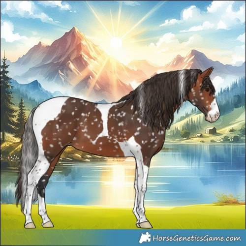 Horse Color:Bay Tobiano Snowflake Varnish
