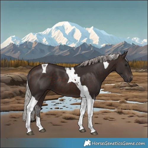 Horse Color:Silver Brown Tobiano 