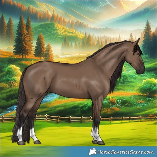Horse Color:Liver Red Dun Tobiano 