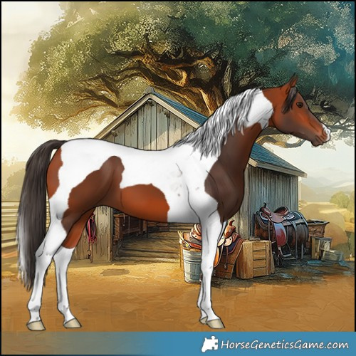 Horse Color:Bay Tobiano 