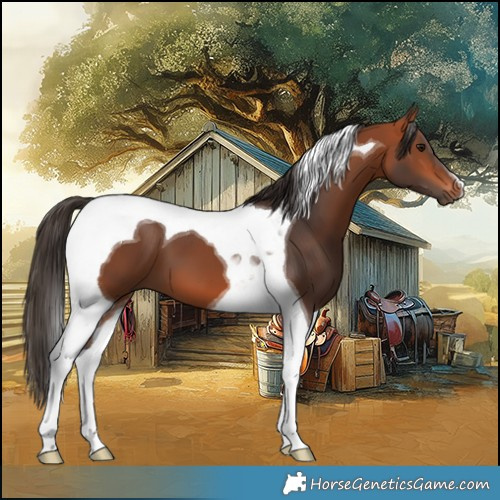 Horse Color:Bay Tobiano 