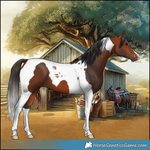 Horse Color:Bay Tobiano 
