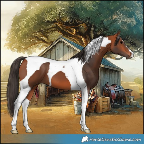 Horse Color:Bay Tobiano 
