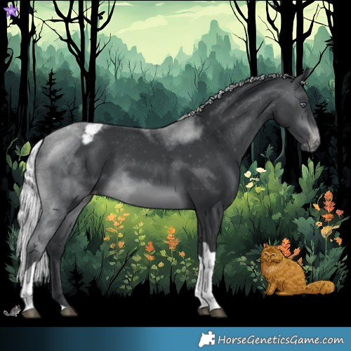 Horse Color:Silver Brown Chinchilla Tobiano Varnish