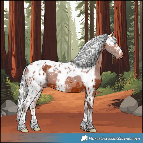 Horse Color:Silver Brown Merle Tobiano Skewed LP Spotted 